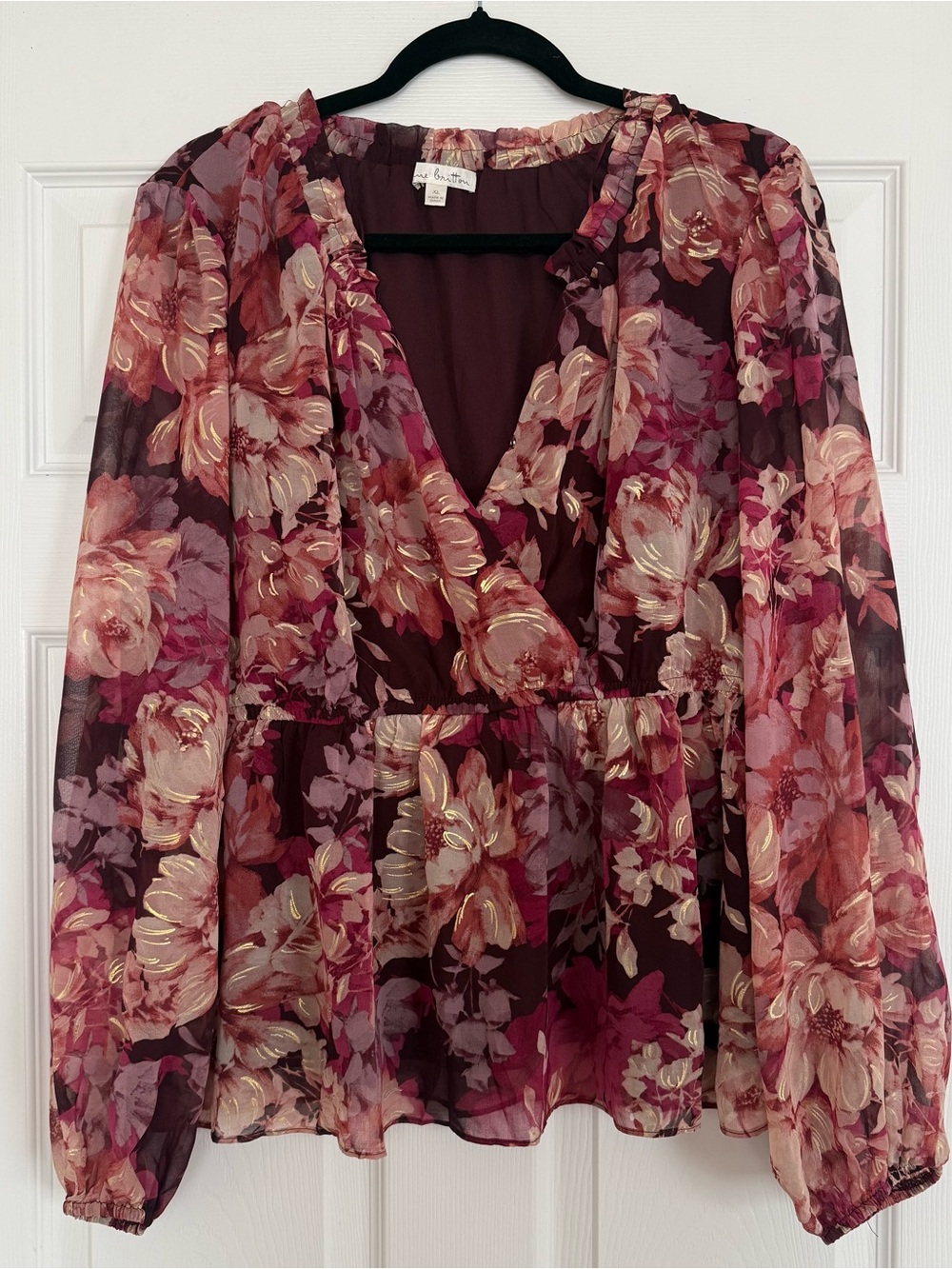 Nine Britton Floral Blouse in Size XL